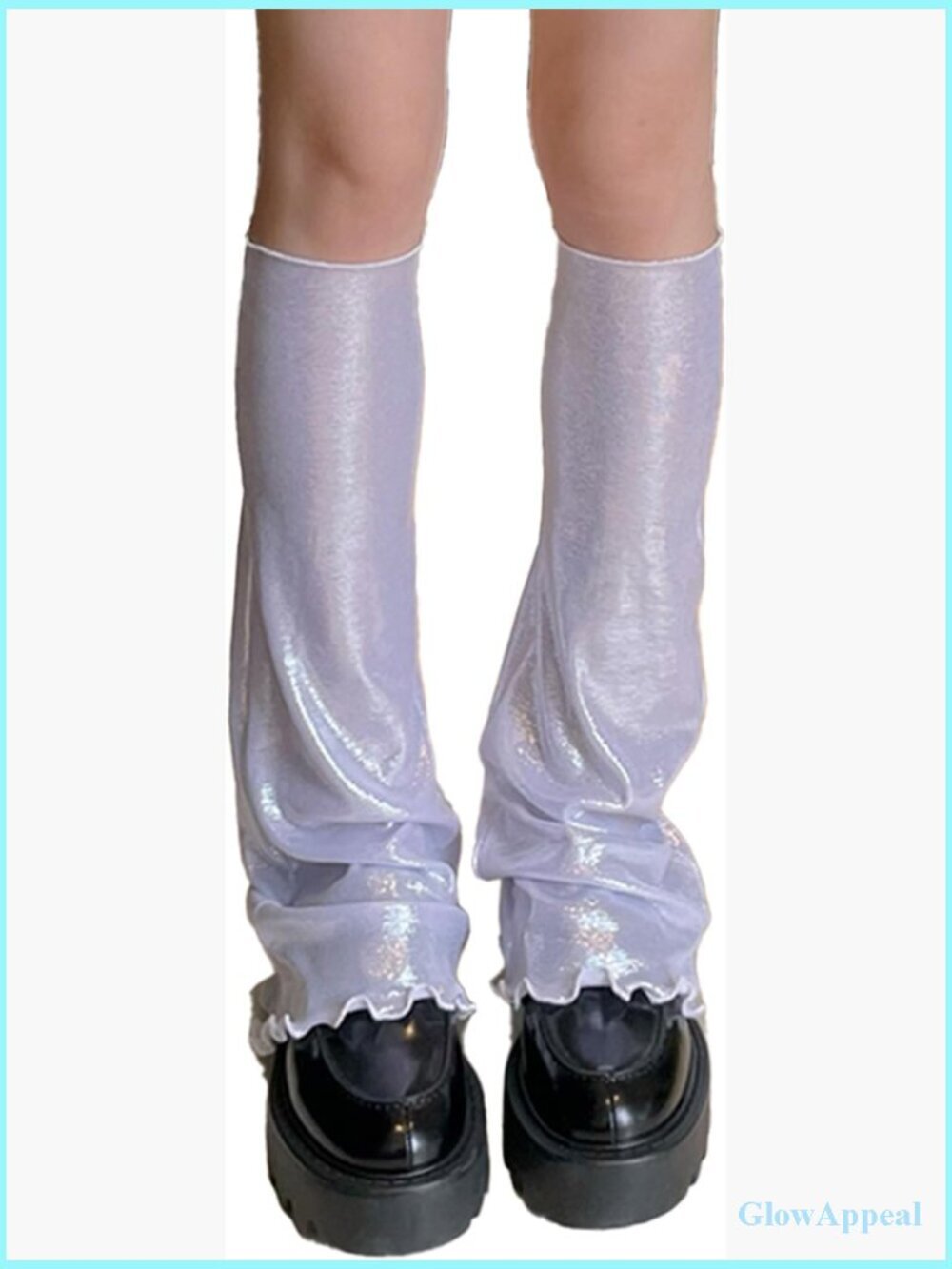 Stretchy Flared Leg Warmers Y2K Sparkle Rave Leg Sleeves for Women